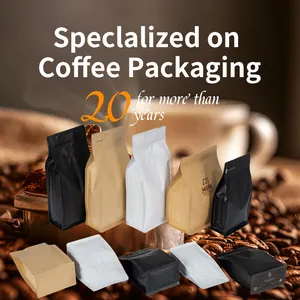 Papier kraft personnalisé 250g 500g 1kg sacs café thé sac café pochette sac