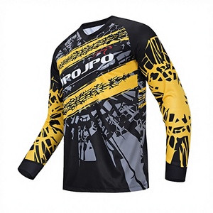 PROJPO Maillot de cyclisme à manches longues pour hommes, noir et jaune, imprimé par sublimation, respirant, à manches longues, pour sport de plein air - Product Image 3