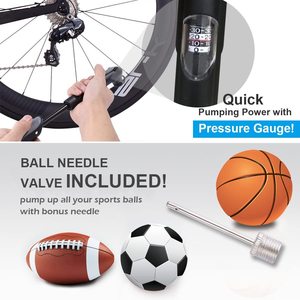 Inbike — <span class=keywords><strong>pompe</strong></span> Portable pour vélo et vtt, petite taille, système Schrader Presta, manuelle, permet de gonfler les pneus - Product Image 6