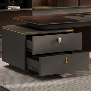 Hiện đại L hình bằng gỗ CEO bàn văn phòng và ghế sang trọng cao cấp nội thất văn phòng bàn Ông Chủ bàn văn phòng thiết kế bàn điều hành - Product Image 5