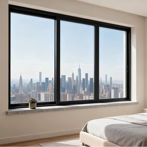 Fenêtre coulissante insonorisée en verre de <span class=keywords><strong>double</strong></span> <span class=keywords><strong>vitrage</strong></span> de cadre en aluminium de haute résistance 6063-T5 pour la bibliothèque de chambre à coucher - Product Image 1