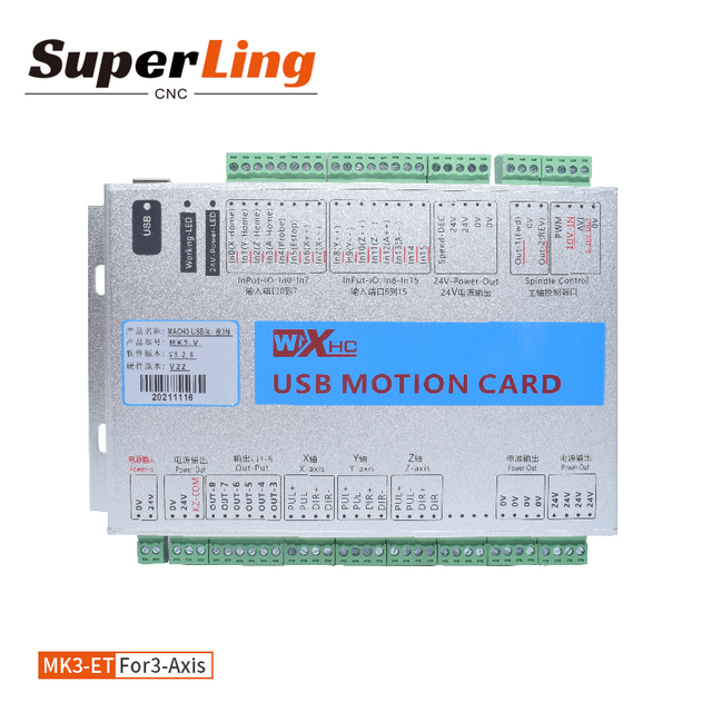 Support XYZABC Axis XHC Mach3 3Axis Milling CNC Controller Board Motion Control Card Ethernet Breakout Board MK3-ET