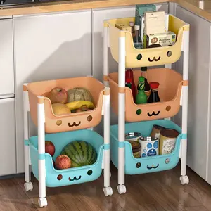 Scaffale per bambini scaffale per bambini con ruote ripiani in plastica Organizer da cucina portaoggetti e scaffali