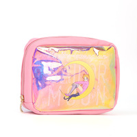 Bolsa de Cosméticos Sailor Moon Rosa al por Mayor para Niña, Bolsa de Aseo Portátil, Bolsa de Maquillaje, Organizador de Maquillaje de un Solo Hombro, Tsukino