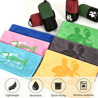 Serviettes de sport en microfibre tricotée à séchage rapide de haute qualité pour la remise en forme et le sport, avec logo personnalisé en relief, impression laser ou broderie