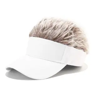 Topi Kamuflase Kasual Anak dengan Wig Rambut Berduri Topi Visor Kerai Dapat Disesuaikan Pelindung Matahari Topi Bisbol Anak Laki-laki Topi Hip Hop