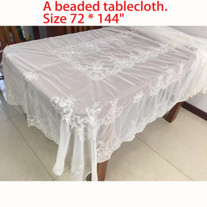 Mantel <span class=keywords><strong>de</strong></span> Mesa Bordado a Mano <span class=keywords><strong>de</strong></span> Alta Calidad al por Mayor, Moderno, con Lentejuelas y Flores, para Bodas y Fiestas - Product Image 4