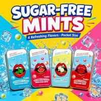 Emballage en vrac personnalisé pour bonbons en tablette, saveur fruitée haleine fraîche, bonbons pressés sans sucre, menthe douce, vitamine C
