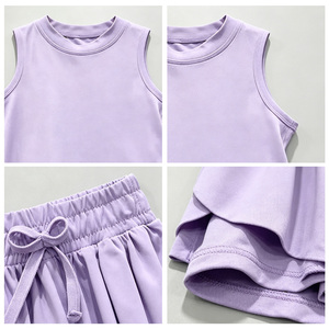 KERUI Set Due Pezzi per Bambine, 77% Nylon 23% Spandex, Completo Casual Traspirante con <span class=keywords><strong>Pantaloncini</strong></span> da Yoga, Set Sportivo Morbido per Bambini - Product Image 2