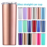 Gobelet isotherme en acier inoxydable à parois droites de 20 oz pour sublimation, design moderne et minimaliste, idéal pour les boissons transfrontalières