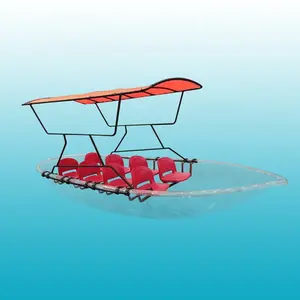 Producto más nuevo, emocionante kayak transparente de 13 pies, kayak transparente para 6 personas con paleta transparente para venta al por mayor