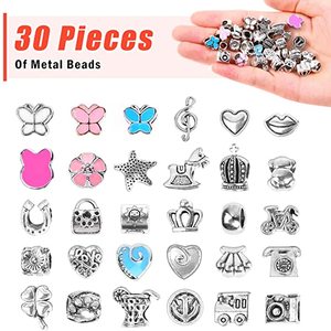 <span class=keywords><strong>Kit</strong></span> de <span class=keywords><strong>fabrication</strong></span> de Bracelets à breloques, 85 pièces, bijoux artisanaux, perles, cadeau pour adultes et enfants - Product Image 5