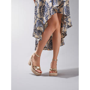 Zapatos de tacón grueso para mujer, plataforma, suela gruesa, punta redonda, zapatos casuales de vestir, elegantes sandalias de tacón con correa en T para mujer, punta abierta - Product Image 2