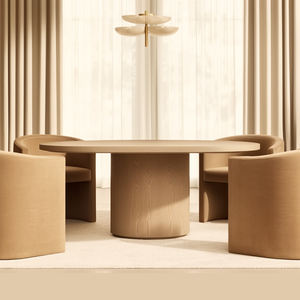 مجموعة مستديرة من الخشب الصلب المخصص ، الأكثر مبيعاً ، مثالية لمناطق الطعام المعاصرة - Product Image 5