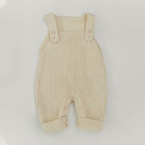 Frühling und Herbst Baby kleidung Kleinkind Jungen Mädchen Gestrickte Overalls Einfarbige Baby Stram pler - Product Image 5