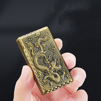 Briquet Torche Dragon en Relief Personnalisé, Briquet Métal Butane Rechargeable Coupe-Vent avec Design Dragon Vert