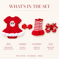 Ensemble de vêtements de Noël pour bébé, 4 pièces, tenue pour nouveau-né, 0-2 ans, hiver, dessin animé, Père Noël, coton, élasthanne, ensemble de vêtements pour nourrissons, vente en gros