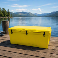 Glacière de pêche rotomoulée grande capacité 220L, résistante à l'eau, isolée, avec roues, pour bateaux de pêche et activités marines