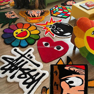 Smile Face Patroon Tapijt Geel Ronde Vorm Matten Home Decor Custom Tapijt Karakter Mat Getuft Tapijt - Product Image 2