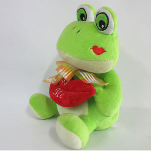 Juguete de Peluche de Rana con <span class=keywords><strong>Labios</strong></span> Rojos, Rana Verde de Peluche con Lazo para Regalos de San Valentín - Product Image 4