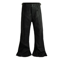 Jeans en denim japonais selvedge léopard de haute qualité, denim brut lourd de 14 oz, pantalon en denim brut, logo personnalisé, patchwork, jeans à jambes larges et amples pour hommes