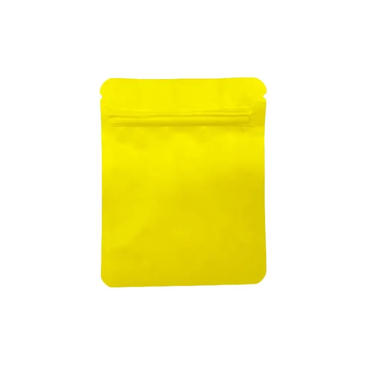 Large Stock Matte Yellow 10x12.5cm Zipper Bag Aluminum Foil For Gummy Candy