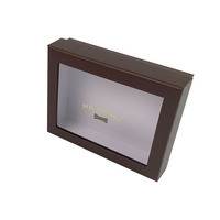 Boîte cadeau rigide personnalisée avec fenêtre pour emballage d'écharpes et de cravates, lot de 2 boîtes rigides personnalisées avec fenêtre
