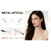 Gafas de Lectura Unisex YJ711 con Marco Metálico Cuadrado de Aro Completo - Diseño Ligero y Moderno para Adultos