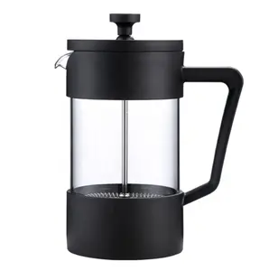 Benutzer definierte Edelstahl filter Boro silikat glas Kunststoff 350ml tragbare French Press Kaffee maschine Kolben
