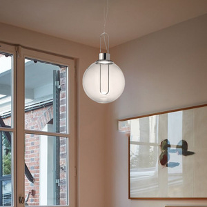 Lustre en verre artistique de style nordique créatif, lampe sphérique de luxe pour restaurant, chambre à coucher, salon, tendance industrielle - Product Image 3