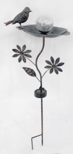 Piquets métalliques étanches à LED à énergie solaire avec mangeoire à oiseaux Décoration de jardin Art déco pour passerelle et sentier extérieurs - Product Image 5