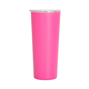Stainless Steel Tumbler 20 Oz Straight Body Portable Travel Cup Pink Color - Product Image 1