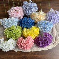 Bunga buatan hidrangea, kualitas tinggi dekorasi meja ruang tamu ornamen vas batang plastik