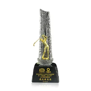 Troféu de cristal personalizado, venda quente de golfe, troféu de cristal personalizado, premiada esportes