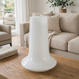 Jarrón de Mesa Blanco Alto, Florero Decorativo Brillante con Base para Sala de Estar y Comedor - Product Image 1