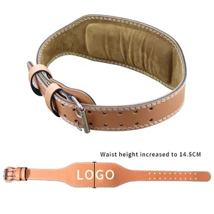 高品質 ジムベルト カスタムロゴ 腰 サポート フィットネス ボディビルディング レザー ウエイトリフティングベルト 牛革ベルト - Product Image 4