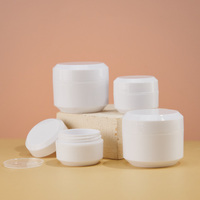 Pot à crème en plastique PP blanc avec couvercle à vis, personnalisable en couleur et logo, 10g, 15g, 30g, 50g, pour sérum, cosmétiques, soins de la peau