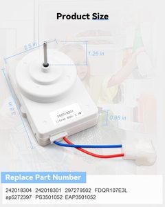 Moteur de ventilateur de condenseur de <span class=keywords><strong>réfrigérateur</strong></span> 242018304 242018301 compatible avec le <span class=keywords><strong>réfrigérateur</strong></span> Crosley <span class=keywords><strong>Electrolux</strong></span> Ken-more, remplacer AP5272397 - Product Image 3