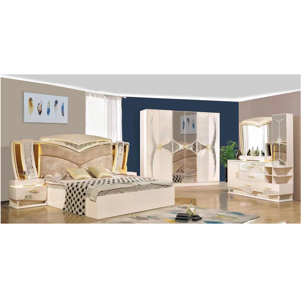 Турецкий стиль, Королевский размер, золотые спальные костюмы, роскошный спальный костюм, комплект мебели для спальни