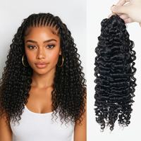Extensions de cheveux naturels indiens bouclés pré-bouclés pour tresses au crochet, effet plume, pour salon – Approvisionnement direct usine