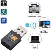 Adaptador WiFi USB Externo Inalámbrico de 2.4G 5GHz 600Mbps para Laptop
