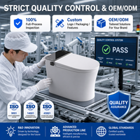 Toilet Keramik Otomatis Penuh dengan Sensor Inframerah, Pemanas Instan, Siphon Super-Vortex, Bidet, Pemasangan di Lantai
