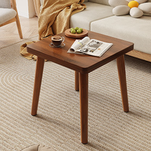 Eenvoudige vierkante salontafel van massief hout met houten poten, modern design voor de woonkamer, huisraad - Product Image 3