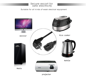 EURO CEE7/7プラグIECc15コネクタヨーロッパ3ピンプラグ電源コードeu電源コードc15 - Product Image 6