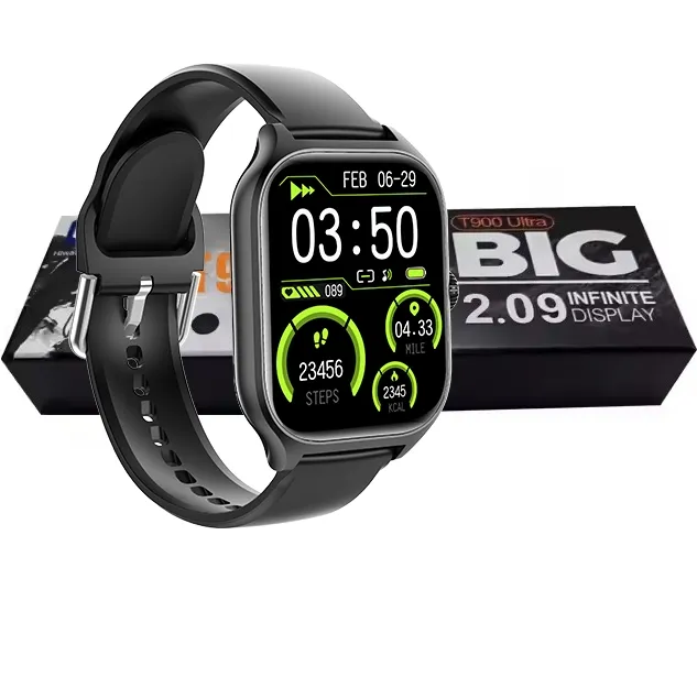 New 3D Curved Screen T900 ULTRA UK8 Android Reloj Smart Watch Waterproof With Blood Oxygen Fitness Heart Rate Monitoring Watch