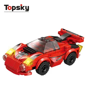 Topsky Kids Educational Building Blocks DIY Assembly Racing Sports Cars Model Block Toys Plastic Building Block Set For Gift