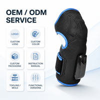 Masseur de compression d'air rechargeable noir pour mollets, cuisses et bras, 3 modes, 3 niveaux, chaleur en option, chargement USB pour la maison et les voyages