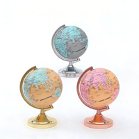 Globo Flotante 3D de 20 cm, Herramienta de Enseñanza de Geografía para Estudiantes, Base de PVC de Color, Decoración de Escritorio, Globo Terráqueo para el Aula