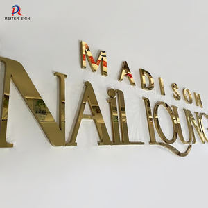 ป้ายกระจกสแตนเลสตัวอักษรสีทองป้ายโลโก้โครเมี่ยมสำหรับโฆษณาอาคารโรงเรียนรถยนต์ไฟ LED อะคริลิค3D ตามสั่ง - Product Image 2