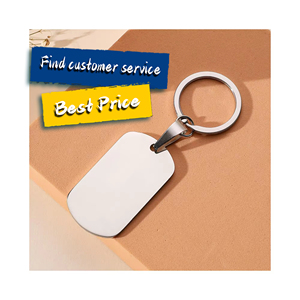 Móc khóa kim loại giá gốc, hình chữ nhật, chưa khắc, làm bằng thép không gỉ, tự làm, khắc laser, làm thẻ tên - Product Image 1